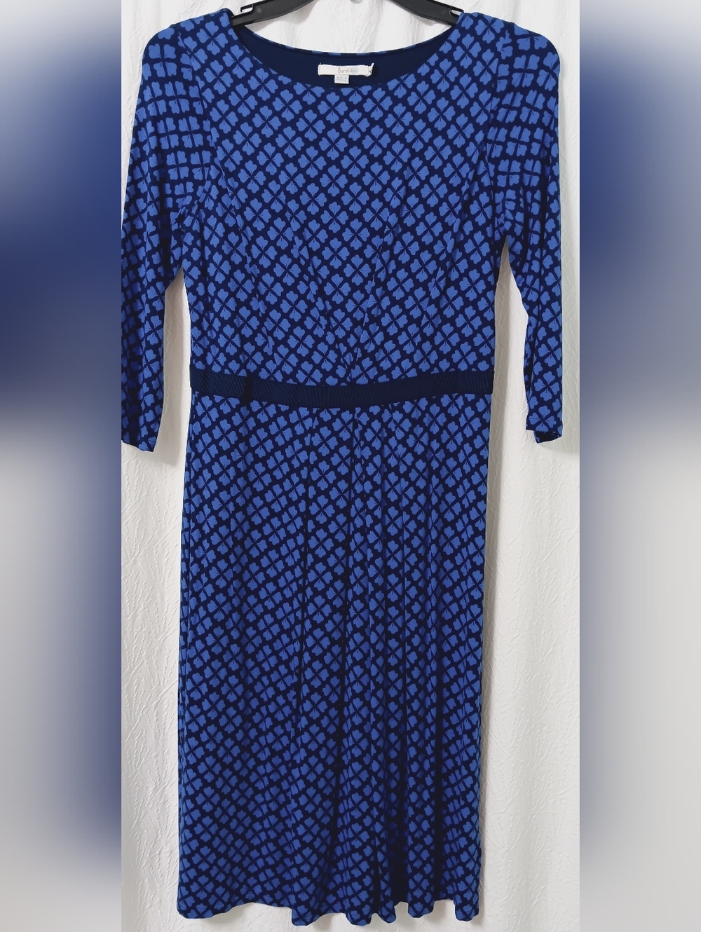 EUC Boden Blue And Black Midi Dress Size 10L